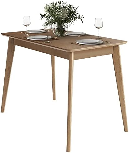 DAIVA CASA Pegasus 40x24 inch Rectangular Wooden Dining Table Birch Dinner Table Solid Wood Kitchen & Dining Room Tables/Scandinavian Furniture Mid Century Modern Table Small Dining Room Table