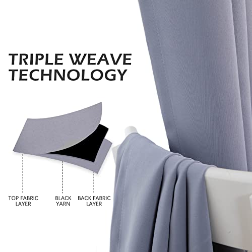 Image of MYSKY HOME Blackout Curtains 63 Inch Length for Bedroom Grey Curtains for Dining Room Gray Thermal Insulated Short Curtains Room Darkening Drapes with Grommets 2 Panels Set, 52W x 63L, Grey