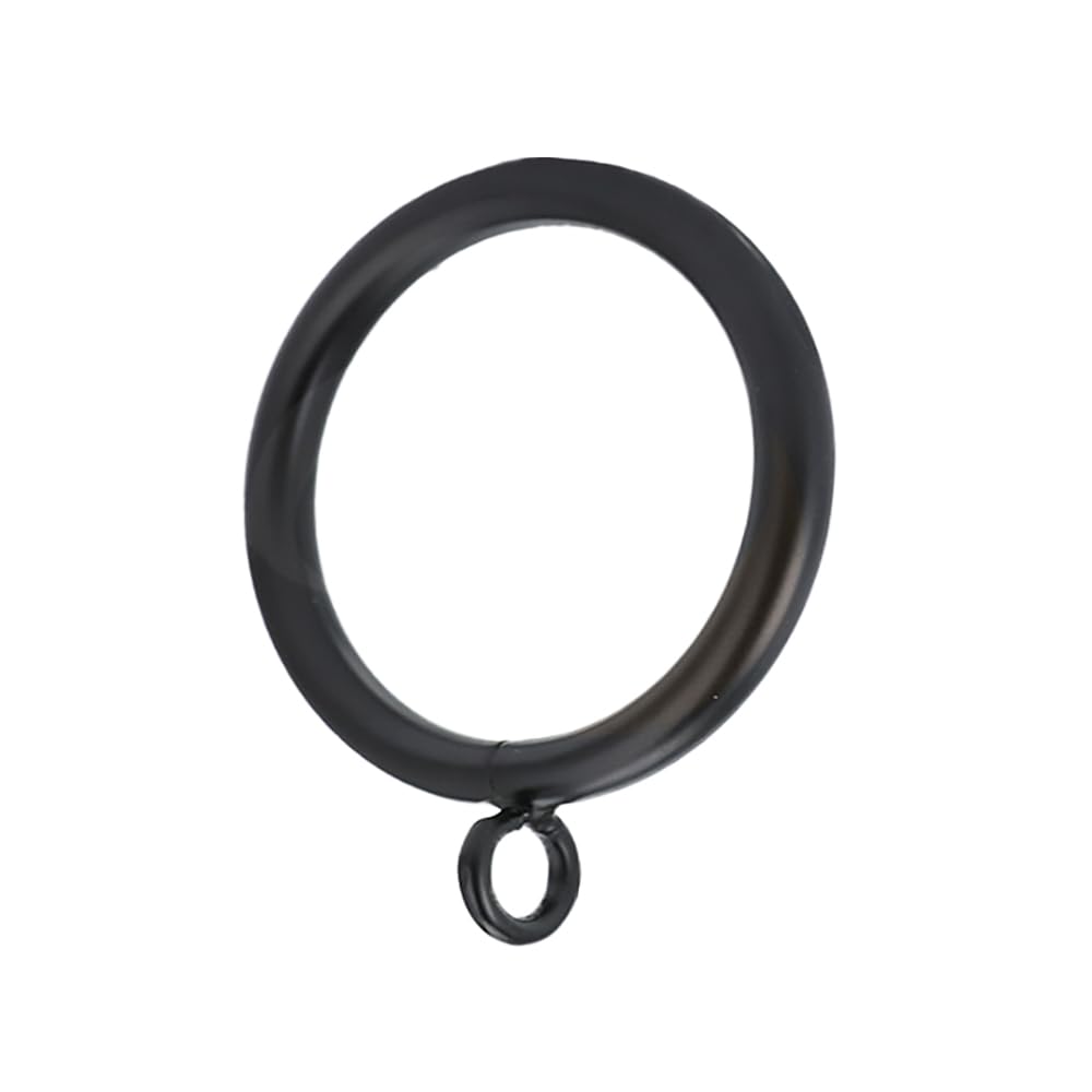 44 Pack Metal Curtain Rings with Eyelets for Pinch Pleat Curtains Drape Ring 1 1/2 Inch I D, Fits Up to 1 1/4 Inch Rod Black