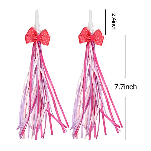 Kids Scooter Basket, Front Handlebar Scooter Accessories with 1 Pair Streamers and Bike Bell for Girls and Boys, Basket for Scooter Kids, Pink - Thumbnail 3