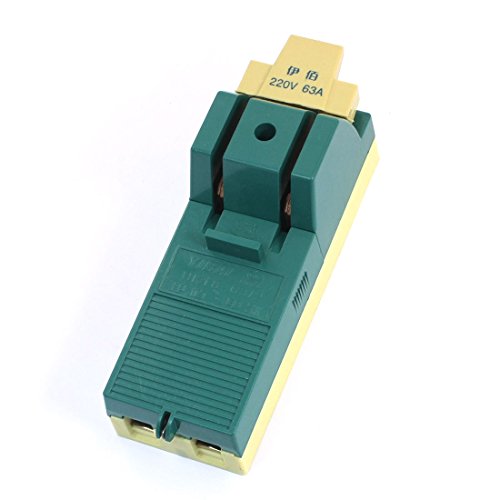 Aexit AC220V 63A Control electrical 2-Pole 1-Throw 4 Screw Terminal Circuit Cutter Beaker Protection Control One Side Knife Disconnect Switch