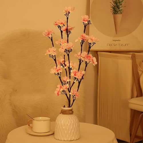 Image of Ulalaza 70cm 2 Branches 40 LED Bulbs Twig Lamp Battery Operated LED Lighted Willow Branches Vase Fillers Use for Christmas Home Party Decoration Indoor Outdoor