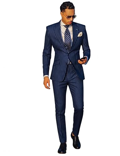 Blazer à rayures pour homme costume chic à deux boutons