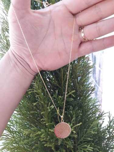 Colar Oração Pai Nosso Mandala Banhado à Ouro 18k