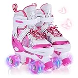 【Avec une enfance heureuse】Les TOMSHOO patins à roulettes pour enfants ont quatre tailles réglables, ne doivent pas être inconfortables pour les pieds de l'enfant, les patins à glace sont actuellement en trois tailles (S/M/L), peuvent accompagner l'enfant plus longtemps sa croissance !
