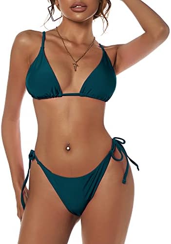 ZAFUL Women's Triangle Bikini Floral String Bikini Set Two Piece Swimsuit