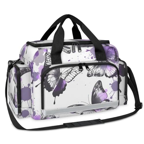 GzLeyigou First Aid Bags Empty, Flamboyant Butterfly Emergency Bag First Aid Kit Multiple Compartment Kit Carrier On Call Trauma Bag For Paramedics Emergency Medical Supplies Kit