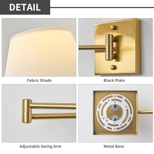 Kartoosh Battery Operated Wall Sconces Set Of Two, Swing Arm Wall Lamp thumb #6
