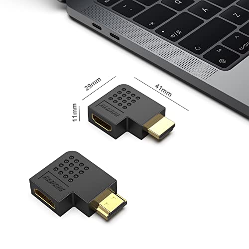 Adaptador HDMI macho a hembra ángulo 90° 2 unidades miniatura 7