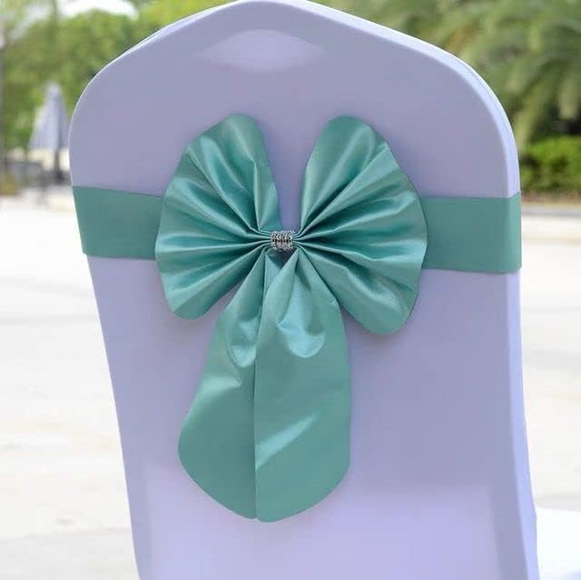 100pcs Elastic Bow Tie Chair Sash Bands for Wedding Party Hotel Banquet Event Decoration - 100pcs