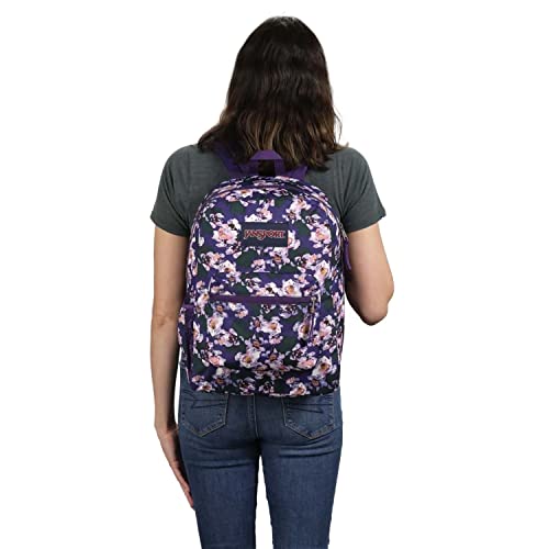 Image of JanSport Cross Town Backpack 17 inch x 12.5 inch x 6 inch - Simple Bag for Everyone with 1 Main Compartment, Front Utility Pocket - Premium Class Accessories - Purple Petals