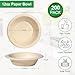 Compostable Paper Bowls 12 oz, 200 Pack Bowls Disposable Heavy Duty, Microwavable Eco-Friendly Biodegradable Bowl for Snacks, Milk, Cereals, Soup, Natural Brown 7