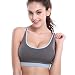 Encounter Womens High Impact Strech Racerback Push up Padded Strap Yoga Sports Bra(Grey,M)