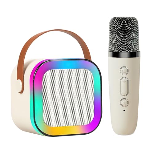 Mini Karaoke Machine for Kids,Portable Bluetooth Speaker with Wireless Microphone for Kids Adults, Music Toys with Dynamic Color Lights for Boys Girls Age 3-12 Birthday Gift(Beige) (B0CN1CPC6J) Amazon Price History, Amazon Price Tracker