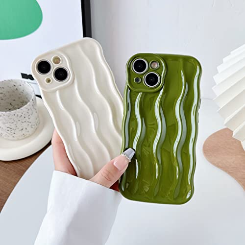 Caseative Water Ripple Pattern Curly Wave Frame Soft Compatible With Iphone Case (Silver,Iphone 13 Pro Max) #TOP2