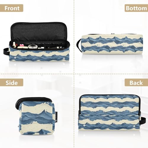 Bolsa de viaje resistente al calor Water Sea Marble para herramientas de cabello, incluye tapete aislante para planchas, rizadores y organizador portátil miniatura 5