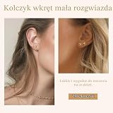 BelleVive Złote kolczyki damskie, pozłacane 14-karatowym złotem, małe kolczyki w kształcie rozgwiazdy, delikatne, lekkie, minimalistyczne, proste, hipoalergiczne kolczyki, biżuteria, prezenty dla niej