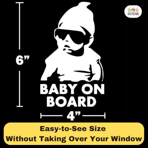 Image of TOTOMO Baby on Board Sticker for Car - Window Decal, Bumper Sign for New Parents, Durable Waterproof Safety Warning Sign for SUV Truck Minivan - Carlos, 1 Pack
