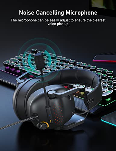 Senzer Sg550 Usb Gaming Headset For Pc, 7.1 Surround Sound Headset For Computer With Noise Canceling Microphone, Portable Folding Gaming Headset For Laptop #TOP5