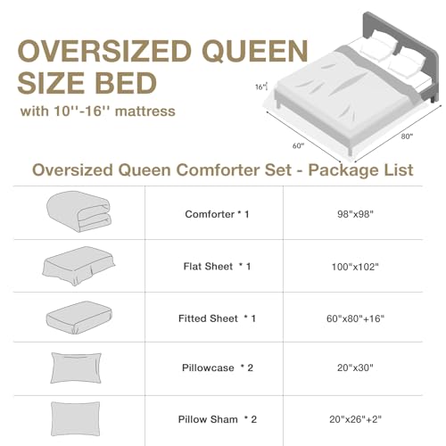 Image of HYMOKEGE Burnt Orange Oversized Queen Comforter Set Seersucker 7 Pieces, All Season Luxury Bed in a Bag for Bedroom, Bedding Set with Comforter, Sheets, Pillowcases & Shams