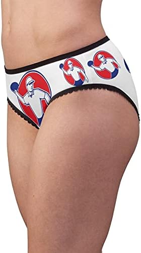 SpreadPassion Disc Golf Player Throwing Mascot Panties, Disc Golf Player Throwing Mascot Underwear, Briefs, Cotton Briefs,