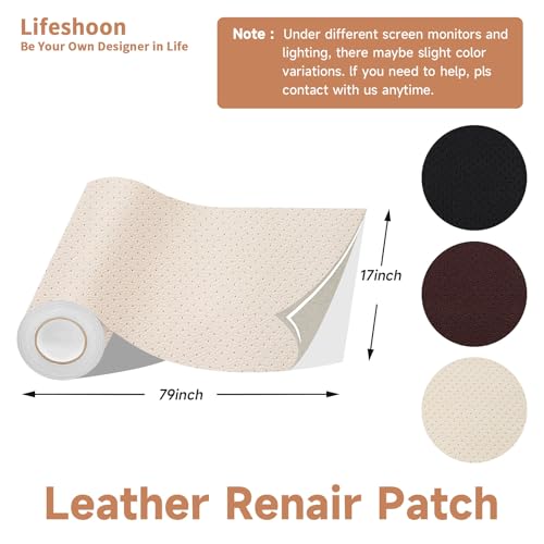 Lifeshoon Leather Repair Patches, Self Adhesive Vinyl for Couches Furniture by Lifeshoon - Used condition - Image 2