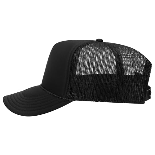 Image of OTTO Polyester Foam Front 5 Panel High Crown Mesh Back Trucker Hats in 97, Bulk, Wholesale