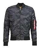 leichte Jacke Alpha Industries Herren Jacke MA-1 TT, Mehrfarbig (Black Camo 125), X-Large