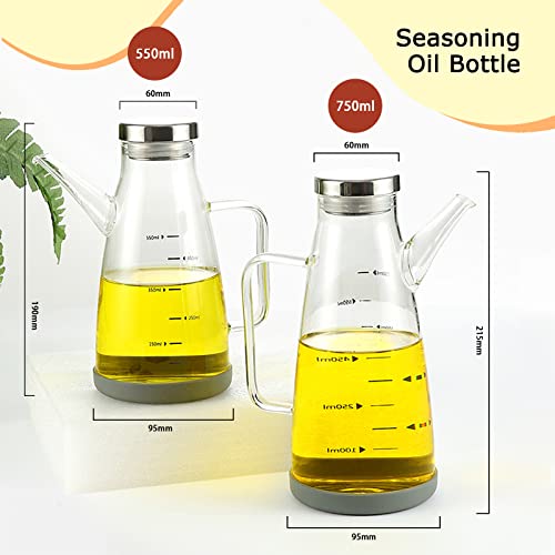 Oil Dispenser for Kitchen,25OZ Oil Bottles Cooking Oil Dispenser with Drip Free Spout and Non Slip Bottom Fits in Home,Kitchen,Barbecue,Party (750ml) - Image 4