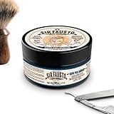 CLÁSICA: esta crema de afeitado enriquecida con extractos naturales de caléndula, salvia y árbol del té hacen que tu piel esté lubricada, abre los poros y ablanda la barba para así, obtener un mejor resultado al afeitado. Además, mantiene todas las propiedades de la crema de afeitar clásica mejorada por Sir Fausto.