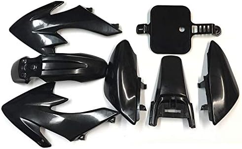 HTTMT XFY- Black Plastic Fender Kit Body Work Fairing Kit Compatible with CRF XR XR50 CRF50 Clone 125CC Pit Dirt Bike