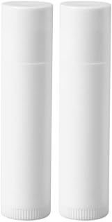 Uonlytech 25pcs Empty Refillable Lip Balm Tubes, Plastic Mini Lip Gloss Balm Tubes with White Caps Deodorant Crayon Tube for Carry On Travel Craft DIY