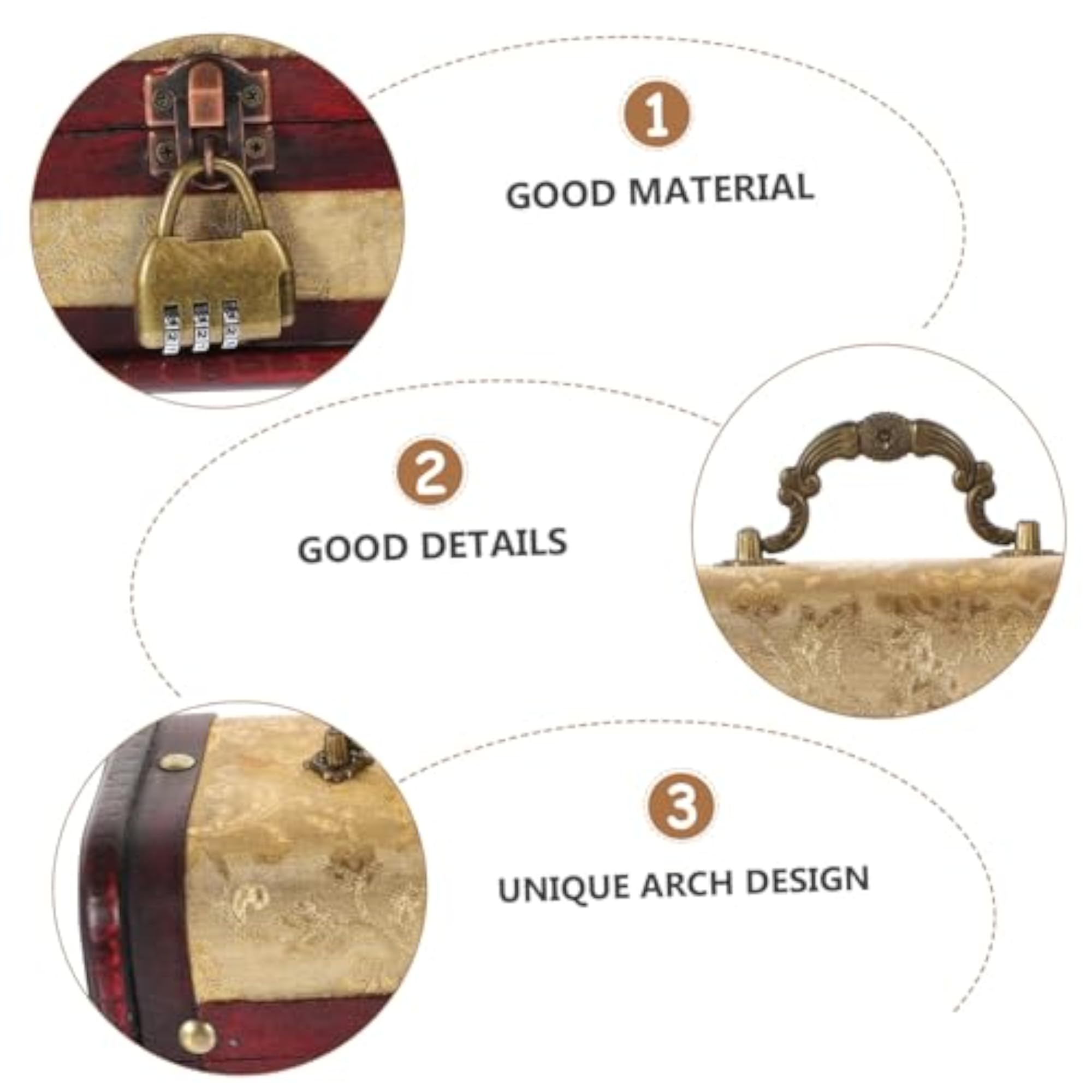 Retro Wooden Jewelry Storage Chest, Elegant Keepsake Box