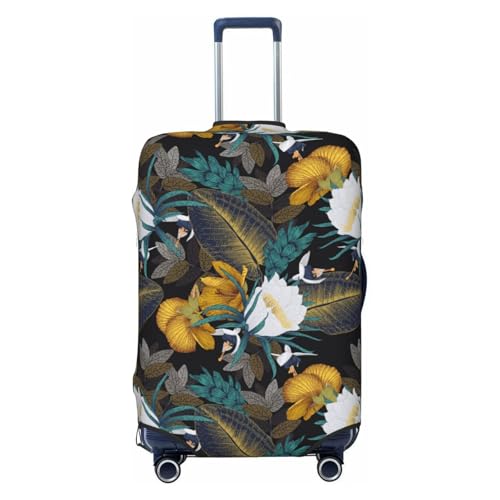 Vintage Floral with Tropical Flowers Luggage Cover Elastic Suitcase Covers for Protector Suitcase Sleeve for Luggage 18-32 In