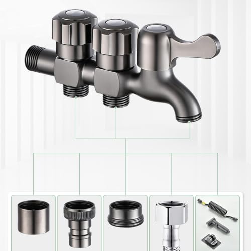 Grifo de lavadora de 3 vías ideal para conectar lavadora e inodoro a la vez 8