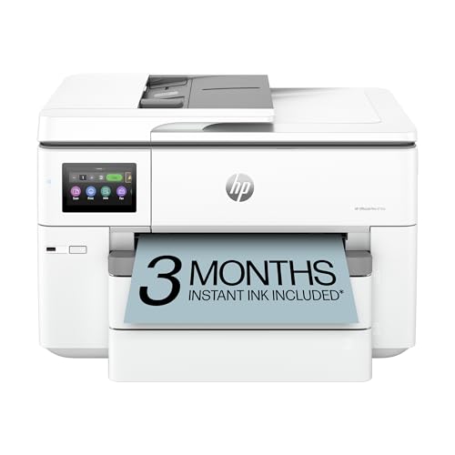 HP OfficeJet Pro 9730e Wide-Format Wireless All-in-One Color Inkjet Printer, Print, scan, Copy up to 11x17', ADF, Duplex Printing Best-for-Office, 3 Month Instant Ink Trial Included (537P6A)