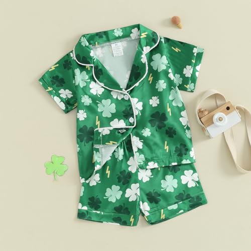 Toddler Girl Boy Easter Satin Pajamas Summer Fuzzy Bunny Print Button Down Shirt Shorts Girls Kids Silk Pajama Set3