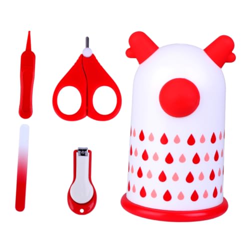 MERRYHAPY Infant Nail Care Kit Clipper Set (Nail Clippers Scissors File Tweezers) Pp Stainless Steel for Newborns Babies Boys and Girls