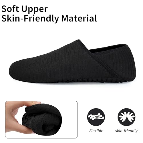 WateLves Womens & Mens Lightweight Cozy Faux Furry House Slippers - Rubber Sole Slip On Sock Shoes - Foldable Travel Slippers - Indoor & Outdoor3