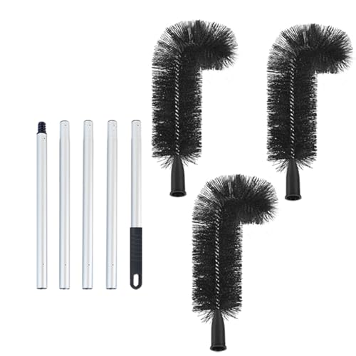 Gutter Cleaning Tools with 3 Brush Heads, Gutter Cleaner Tools From Ground For Rooftops Wet Leaves, Gutter Brush with Telescoping Handle to Unclog Downspouts(7.5ft)