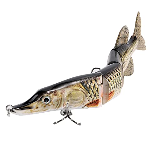 10in Large Topwater Multi Jointed Fishing Lures Bait,4 Segment Big Giant Floating Fishing Bass Lures,Crankbaits Swimbaits with Treble Hook (10IN4J-02) by PDXGGB - Image 2