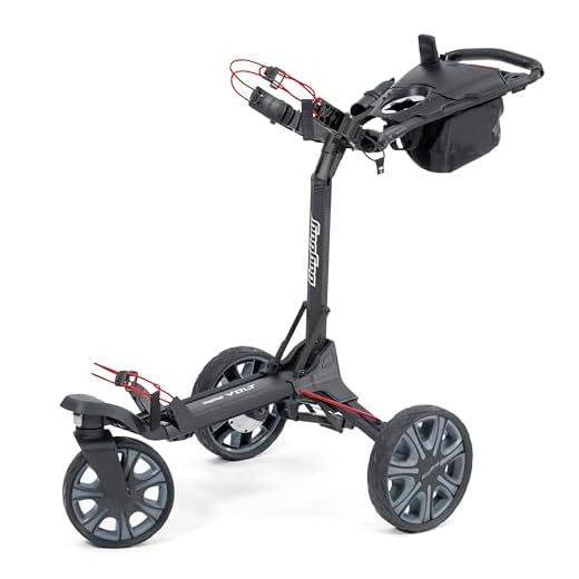 Bag Boy Volt Electric Golf Push Cart | Compact Remote Controlled Trolley with 36 Hole Lithium Battery, 9 Speeds, Excess Storage Space, Anti-Tip 4th Wheel, 2 Step Fold and TrueLine Tracking