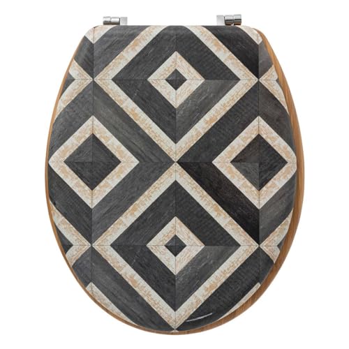 5five - Asiento Inodoro Canvas Negro y Beige