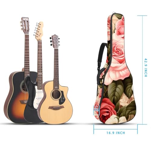 JRHEJTFZ Housse pour guitare acoustique de 1,9 cm d’épaisseur – Imperméable – Durable et élégant – Motif rose rouge, Multicolore., 42.9×16.9×4.7 in, Motif imprimé tendance - Les Beatles, Paul McCartney, John Lennon, RIngo Starr, George Harrison JRHEJTFZ Housse pour guitare acoustique de 1,9 cm d'épaisseur - Imperméable - Durable et élégant - Motif rose rouge, Multicolore., 42.9x16.9x4.7 in, Motif imprimé tendance – Image 6