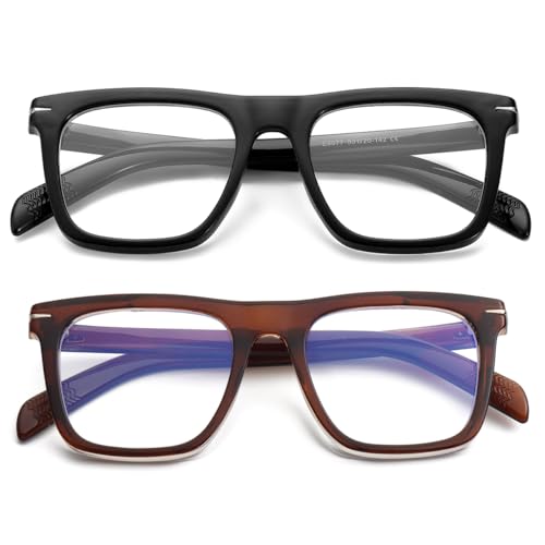 Image of JOVAKIT Square Frame Glasses for Women Men Non-prescription Clear Lens Eyeglasses Anti-Blue Light Lens Eyewear