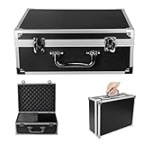 Black Tattoo Case - Yuelong Tattoo Kit Box Makeup Carry Box 12.6' x 9.5' x 5.1' Double Lock Key Aluminum Storage Case Tattoo Carrying Case with Sponge for Tattoo Makeup