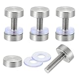 QUARKZMAN 4 Stück Abstandsschrauben 0.7x1 Zoll Edelstahl Werbeschrauben Für Acrylrahmen Werbetafeln Verbinden Und Befestigen Gebürstetes Silber