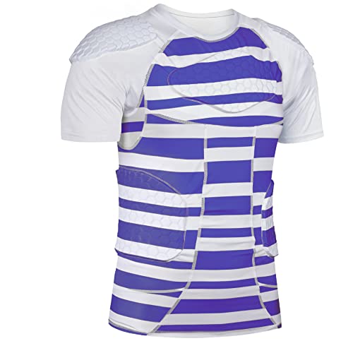 TUOY Camiseta de compresión con almohadillas protectoras para hombros superiores de rugby S Cover