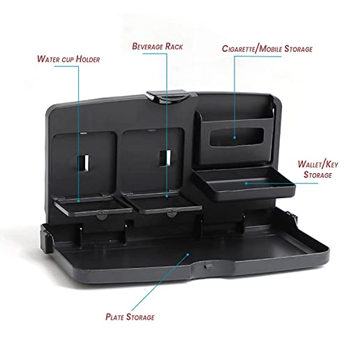 Azelf Portable Car Tray Laptop Steering Wheel Multi Car Eating Tray Food Tray For Car, Automobiles, Black