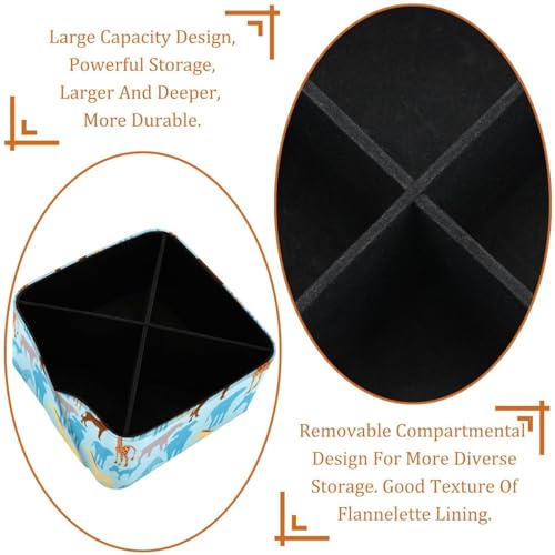 Porte-stylo rectangulaire bleu avec compartiments de rangement pour cosmétiques - 5